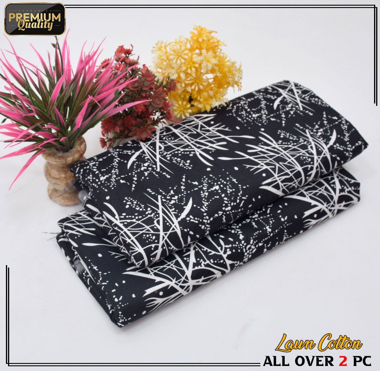2 Piece Soft | Lightweight & Stylish Printed  Lawn Cotton Suit - BDF#104