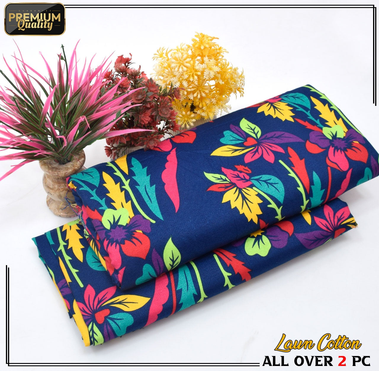 2 Piece Soft | Lightweight & Stylish Printed  Lawn Cotton Suit - BDF#106
