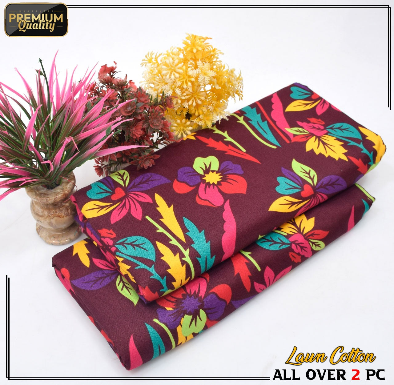 2 Piece Soft | Lightweight & Stylish Printed  Lawn Cotton Suit - BDF#108