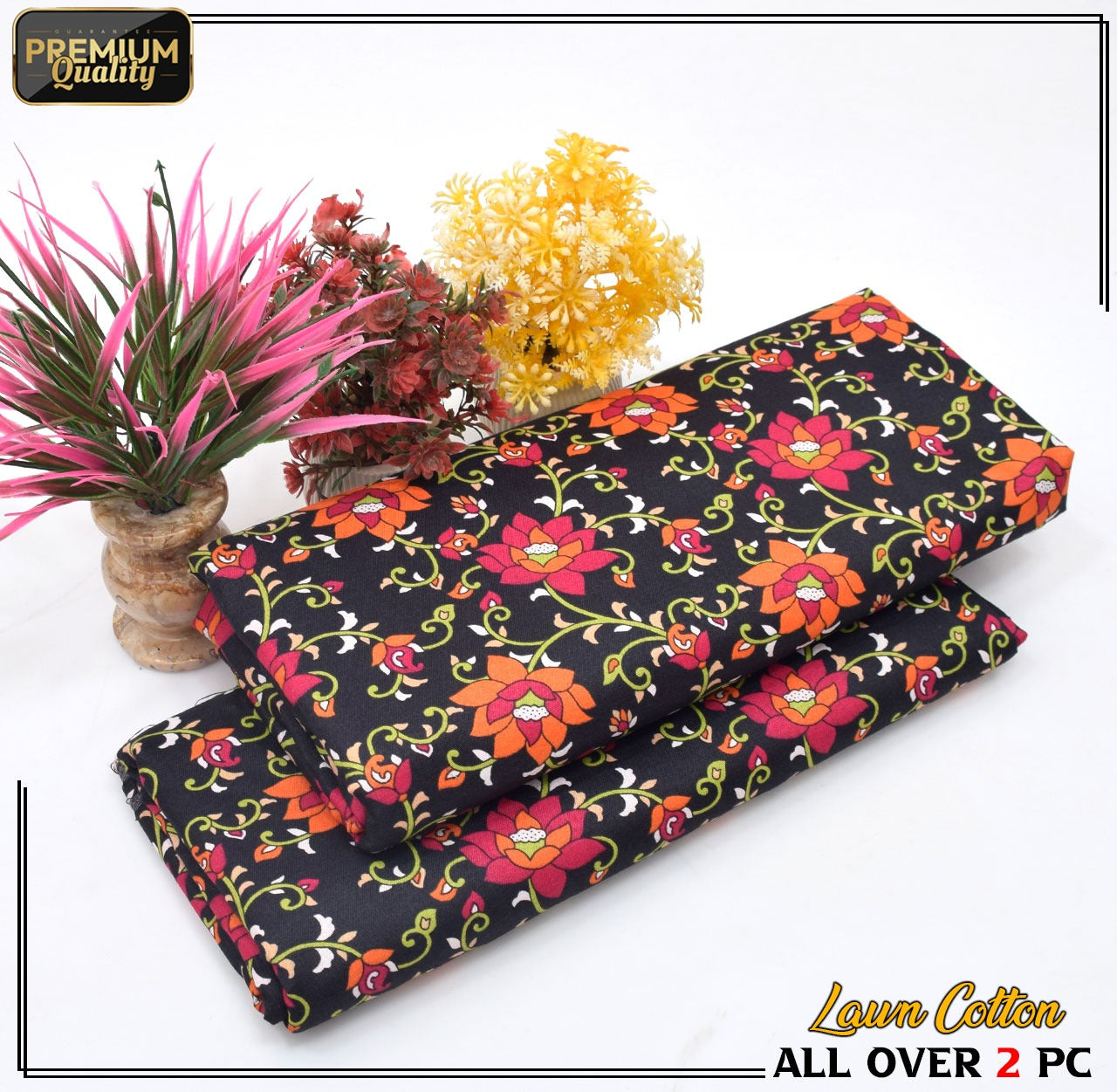 2 Piece Soft | Lightweight & Stylish Printed  Lawn Cotton Suit - BDF#110