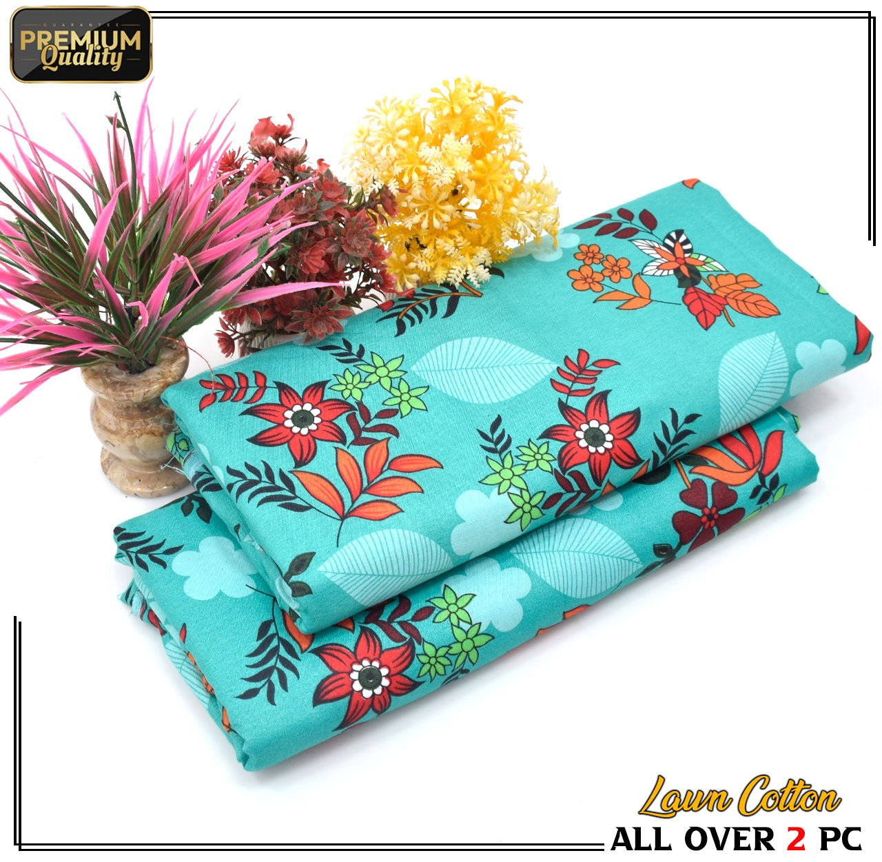 2 Piece Soft | Lightweight & Stylish Printed  Lawn Cotton Suit - BDF#114