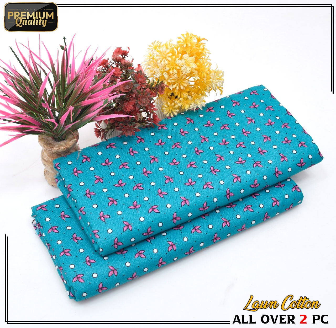 2 Piece Soft | Lightweight & Stylish Printed  Lawn Cotton Suit - BDF#123