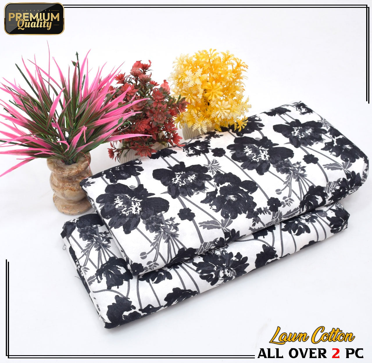 2 Piece Soft | Lightweight & Stylish Printed  Lawn Cotton Suit - BDF#125