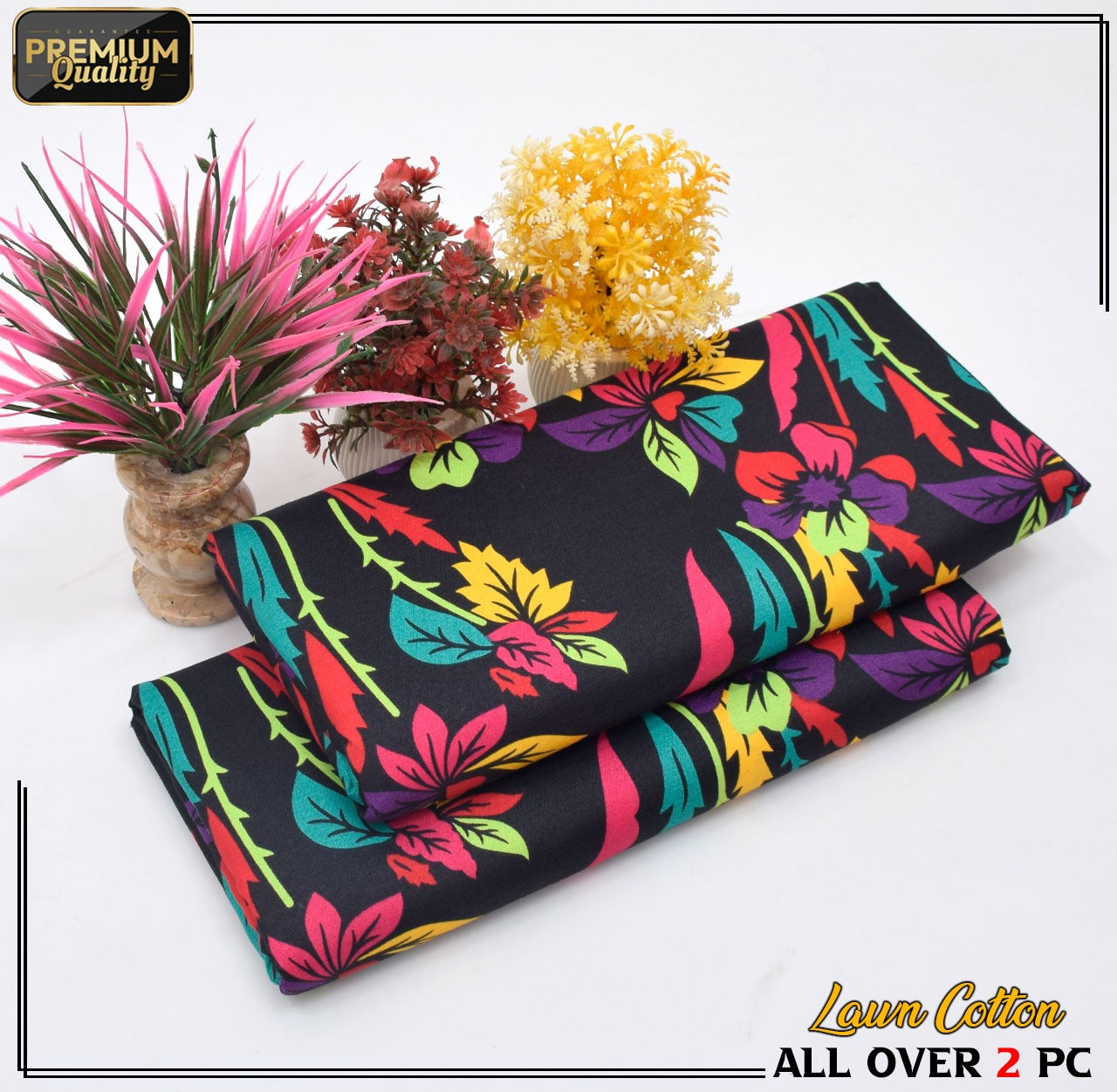 2 Piece Soft | Lightweight & Stylish Printed  Lawn Cotton Suit - BDF#127