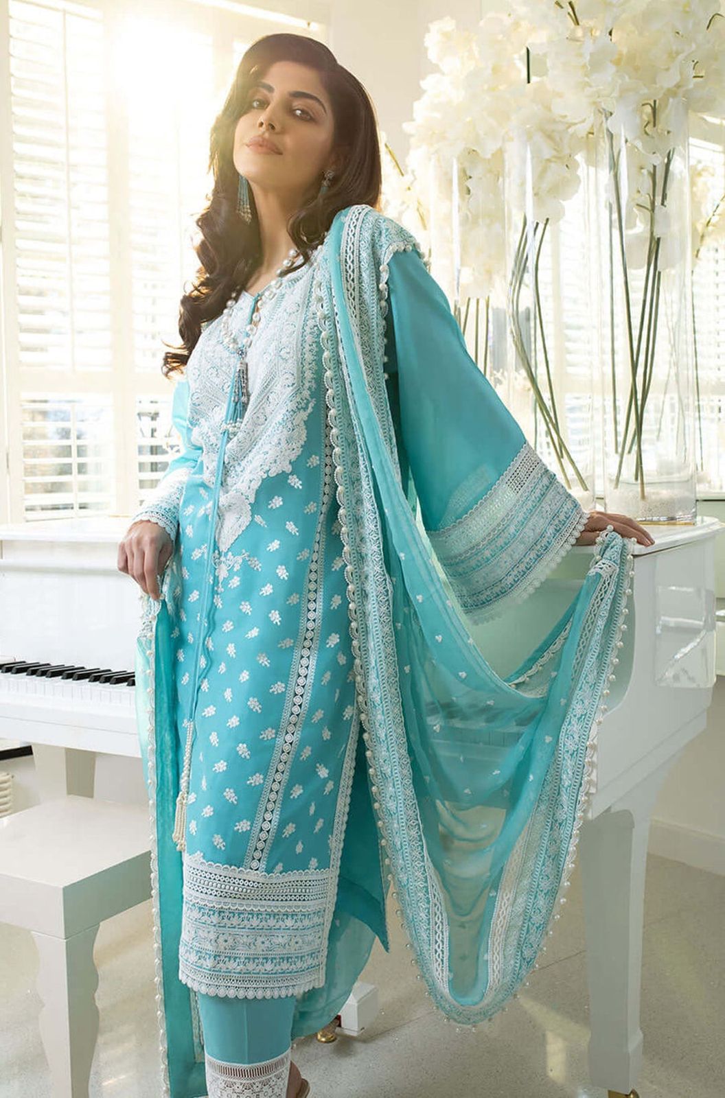 Embroidered Lawn Fancy 3 Piece Dress